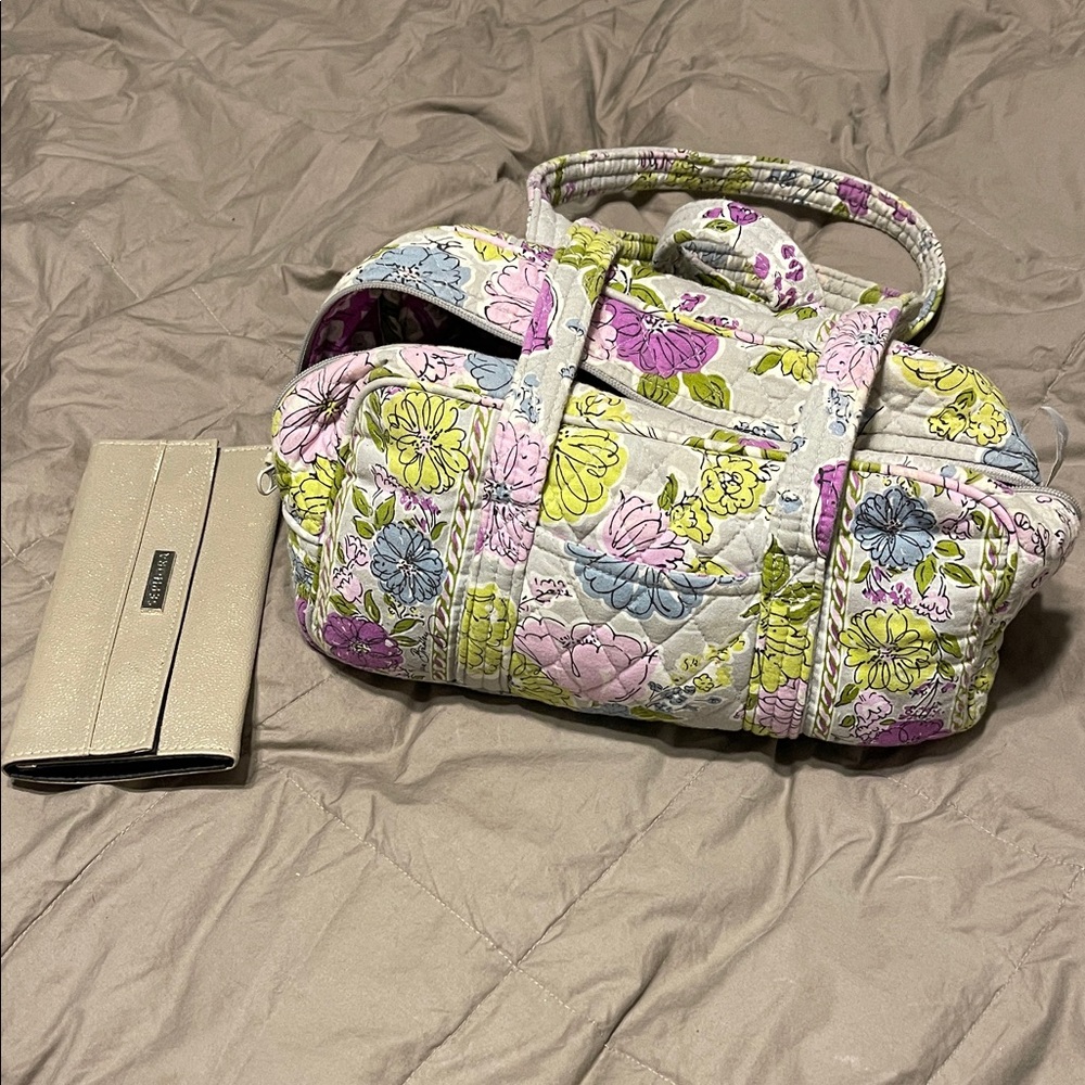 Vera Bradley Multicolor watercolor Floral Travel mini duffel Bag